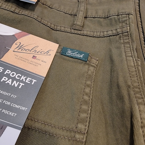Woolrich Stretch Fit 5 Pocket Straight Fit Pant Mens DARK GREEN MSRP $98 - Picture 11 of 13